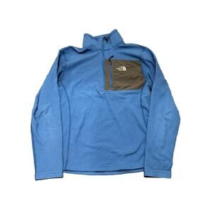 The‎ North Face Fleece Pullover Quarter Zip Jacket Blue Outdoors Men's small